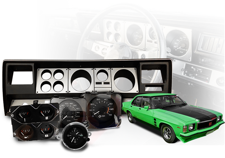 TTS Small Chrome Dash Gauge Surround – No Visor, Fits Kenworth, Possibly HQ/HJ/GTS